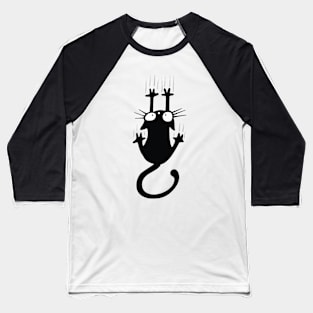 Clingy Black Cat Baseball T-Shirt